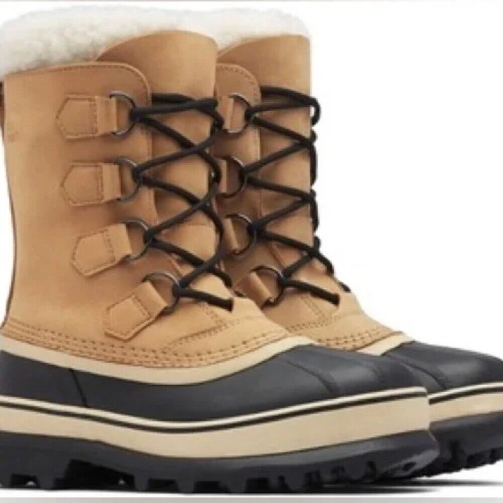 Sorel Fleece Lined Caribou Winter Boots in Buff Kids 2